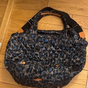 MZ Wallace Black and Blue Quilted Tote